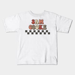 Sam Cooke Checkered Retro Groovy Style Kids T-Shirt